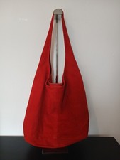 Red Suede Slouch Hobo Shoulder