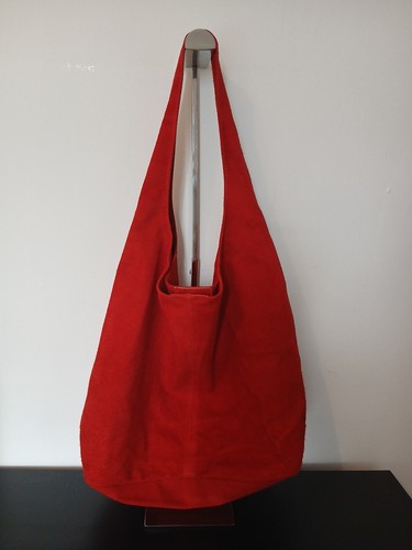 Red suede slouch - suede,