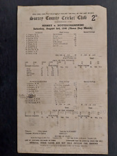 CRICKET SCORECARD : SURREY V. NOTTINGHAMSHIRE - 3.8.46 AT THE OVAL