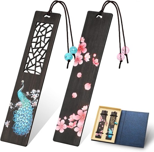 Pcs carved wooden bookmark - 2,