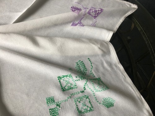 Vintage lilac mint floral