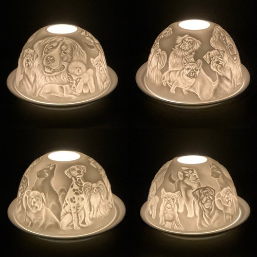 Ceramic dog lithophane candle - dog,