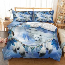 Dreamcatcher Wolf Duvet Cover