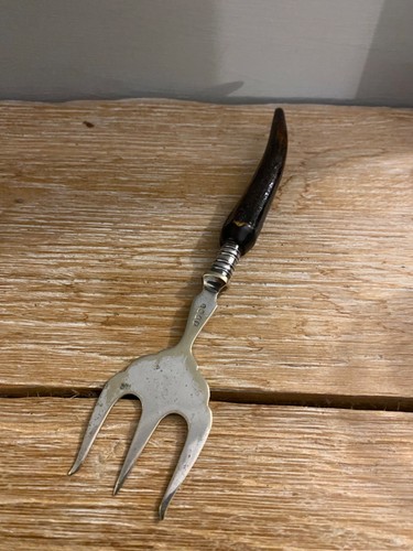 Silver epns fork with - , horn