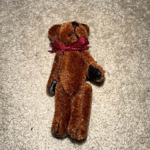 Miniature brown velour teddy - miniature,