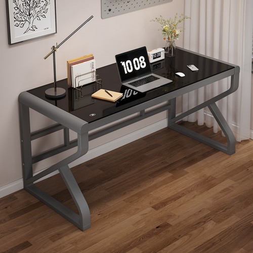 Glass computer desk wide - glass,