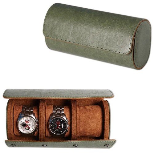 Vintage leather watch roll - watch,