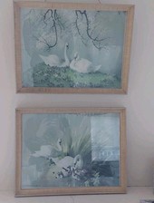 2x Vernon Ward Swan Prints
