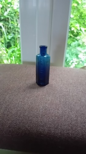 Vintage blue poison bottle - poison,