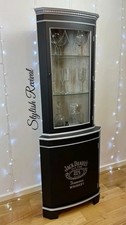 Display drinks corner cabinet spray painted black silver