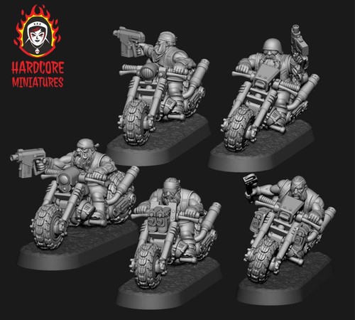 Retro space dwarf bikers - space, |