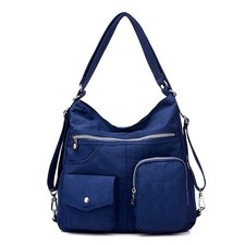 Women Multi Pocket Nylon Backpack Cross Body Shoulder Bag Messenger Handbag
