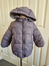 Zara BabyBoy - Grey, Fleecy Lined, Quilted & Hooded Jacket - Age 2-3 Years