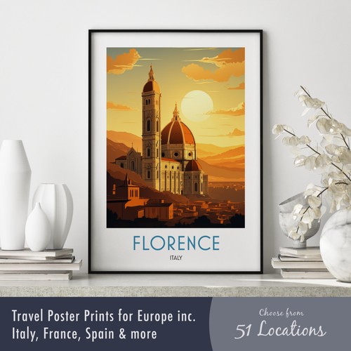 European travel poster print - travel,