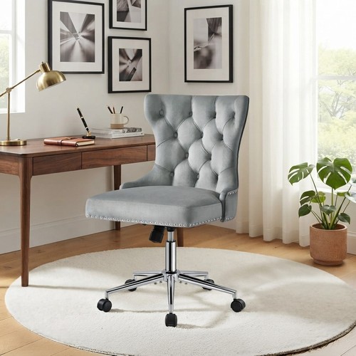 Ergonomic swivel velvet office - ergonomic,