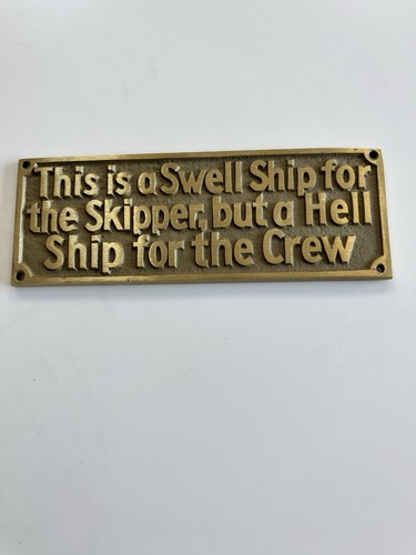 Vintage brass nautical - brass, plaque