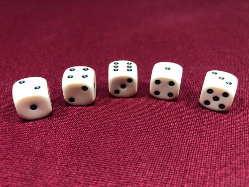 Five standard dice - dice, for