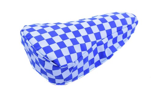 Blue white chequered - chequered, bike
