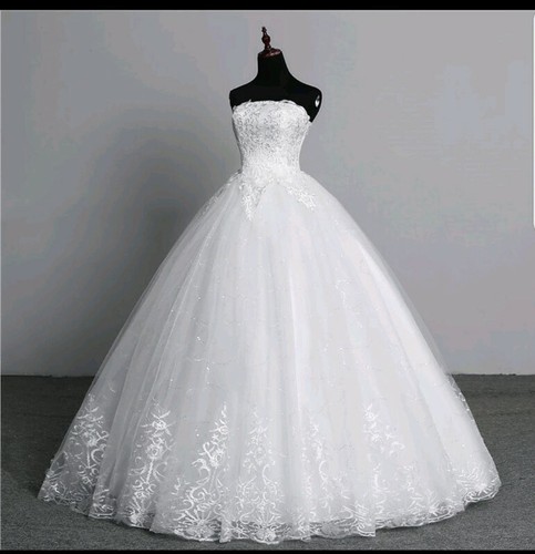 Ivory strapless lace - strapless, ball
