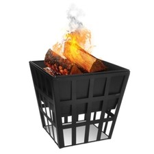 SQUARE FIRE PIT BBQ GRILL OUTDOOR GARDEN FIREPIT BRAZIER STOVE PATIO HEATER
