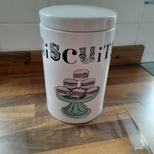 Biscuit jar ceramic - jar, absract