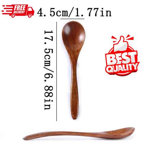 Natural wooden spoon long - natural,