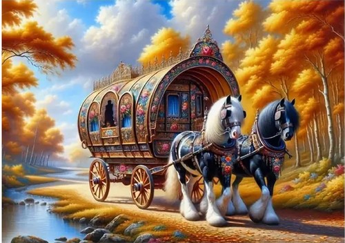 Romany caravan cross - a,