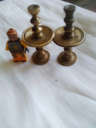 Pair dolls house brass - dolls,