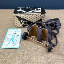 VINTAGE UNIVERSAL SUITCASE CARRIER PORTABLE PORTER LUGGAGE WHEELS 1960s BOXED