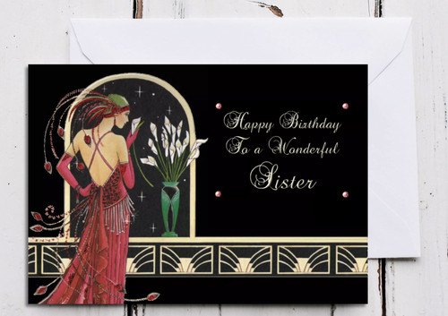 Art deco birthday card - deco,