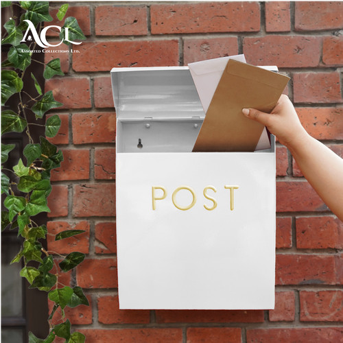 Post box white wall - box, mounted