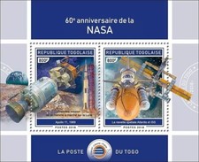 NASA 60th Anniversary APOLLO 11/Atlantis/ISS Space Stamp Sheet #3 (2018 Togo)