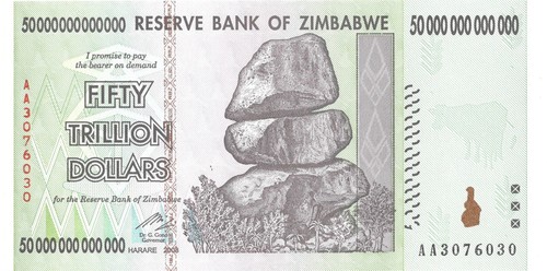 Zimbabwe trillion dollars - trillion,