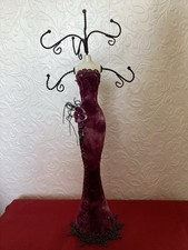 Jewellery Hanger Stand/ Mannequin. Female, Purple Velvet Dress.