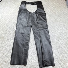 Xelement Leather Motorcycle Chaps Women 8 Lined Adjustable Belt Biker Riding Y2K