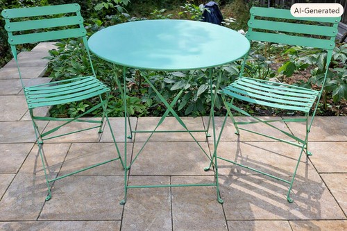 Green metal french cafe style - green,