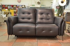 Bolzano Sofa Power Recliner 2 Seater Brown Italian Leather Italia Living Sale
