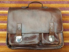 Vintage Original Ruitertassen brown leather 3 way briefcase bag