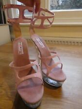 Vintage late 80's Pambo Sexy High 6" Heel Shoes -  Perspex & Pink Patent Size 41