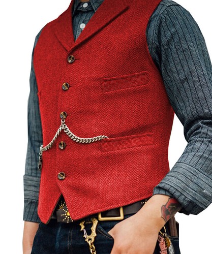 Mens tweed waistcoat - waistcoat, vest