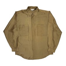 Genelli Shirt - Large Khaki Silk