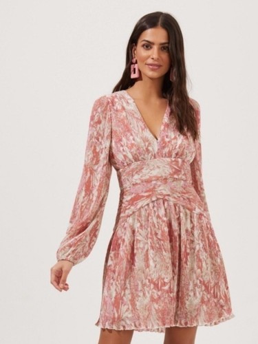 Astr pink floral long sleeve - pink,