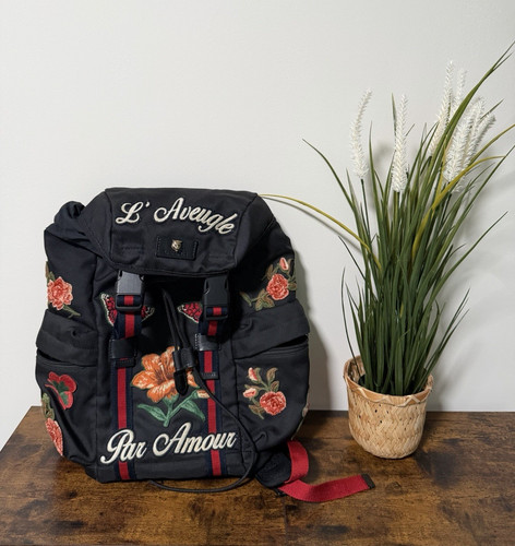 Gucci black nylon floral - gucci,