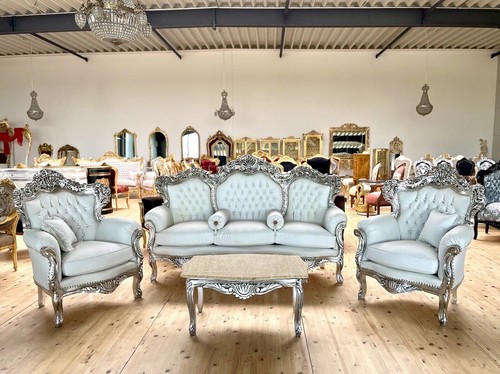 Sofa set white french - french, louis
