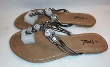 Ladies Pewter Diamonte Sandal
