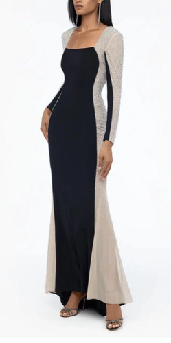 Xscape caviar beaded gown - caviar,