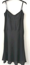Ladies Episode Black 100% Silk Slip Dress Bias Cut Size S/M
