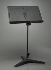 Black metal music stand owned