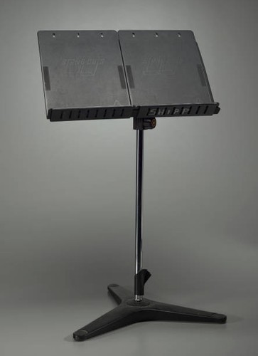 Black metal music stand owned
