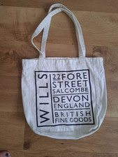 Jack Wills Tote Bag - White Salcombe Bag with Black Writing